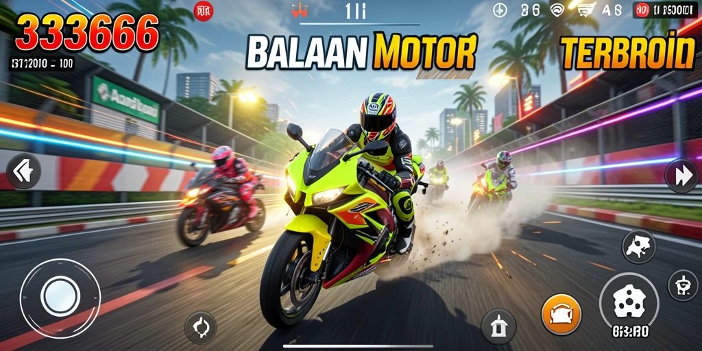 Gameplay balapan motor yang mendebarkan di 333666.