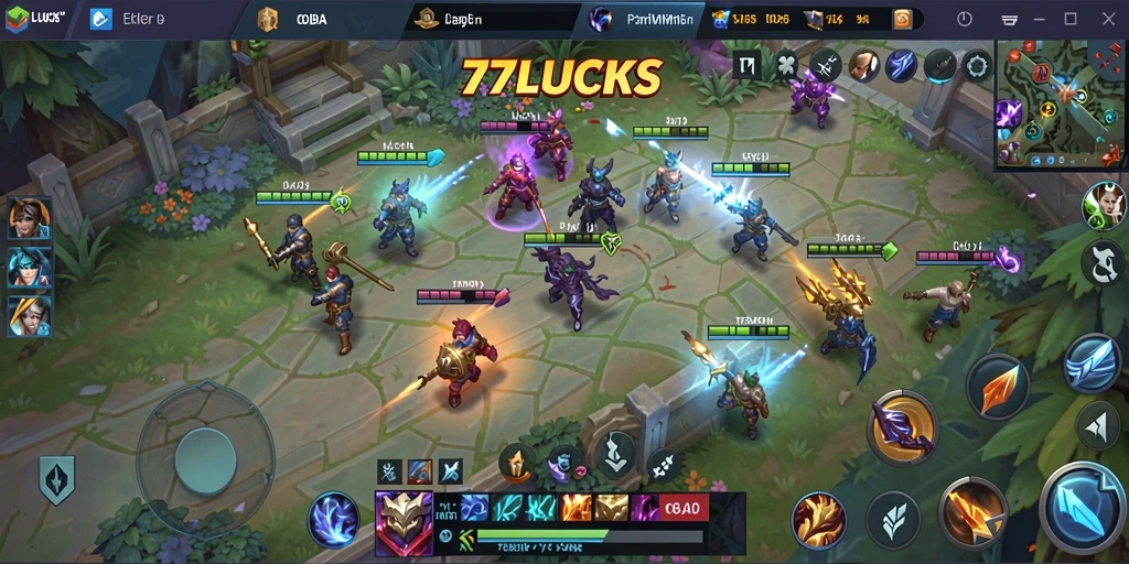 Screenshot gameplay seru di arena pertarungan 77LUCKS.