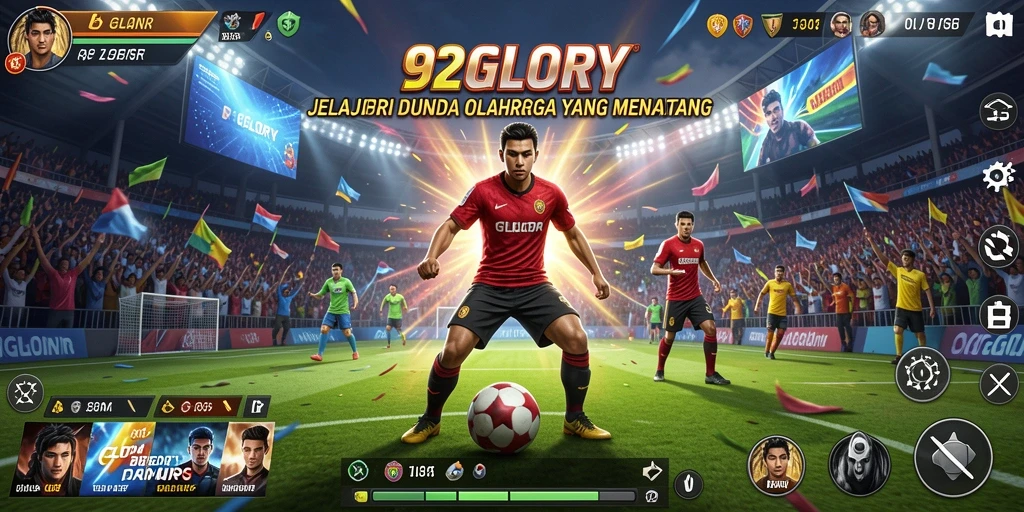 Screenshot 92GLORY menampilkan suasana kompetitif dalam olahraga yang intens.