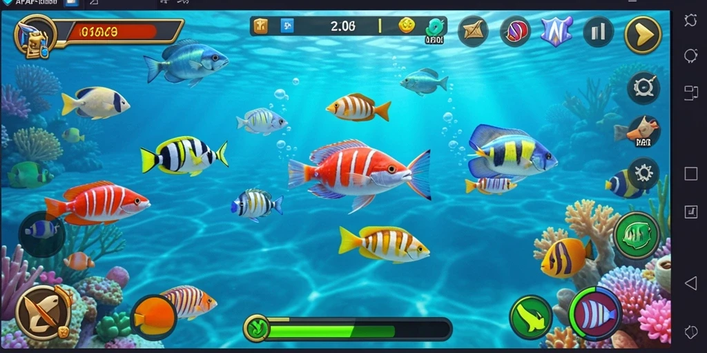 Gameplay seru AFAF dengan aksi menembak ikan.