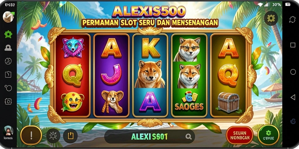 Screenshot gameplay ALEXIS500 menampilkan suasana seru permainan Slot.