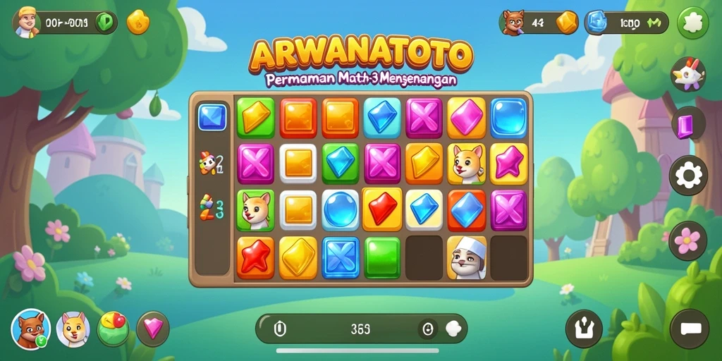 Tampilan gameplay ARWANATOTO yang seru dan penuh warna.