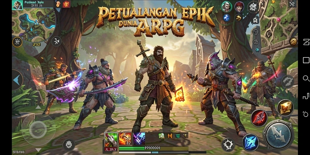 Tampilan seru pertarungan dalam gameplay ARPG F32.