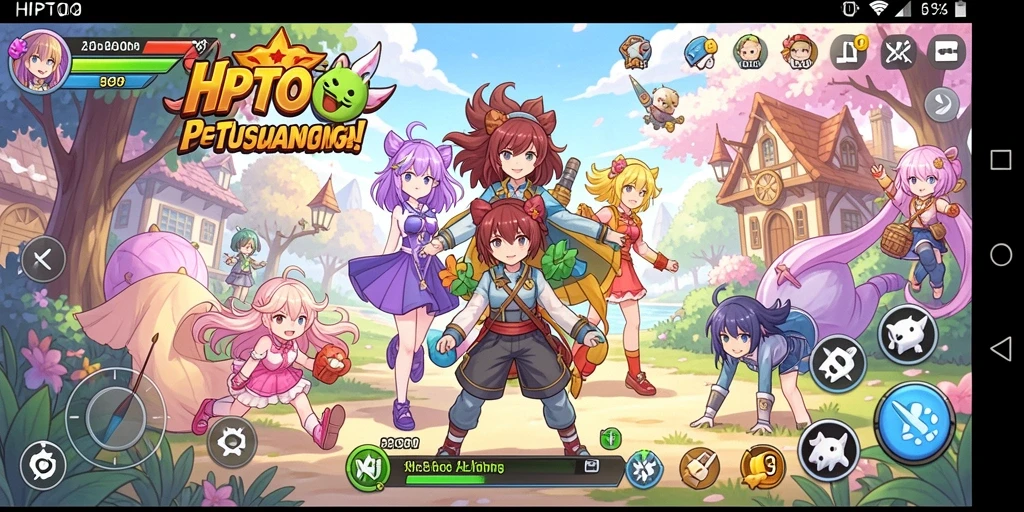 Tampilan gameplay seru HPTOTO dengan karakter Anime favorit.