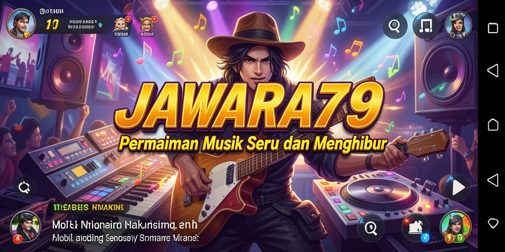 Tampilan gameplay menarik dalam JAWARA79 saat memainkan lagu favorit.