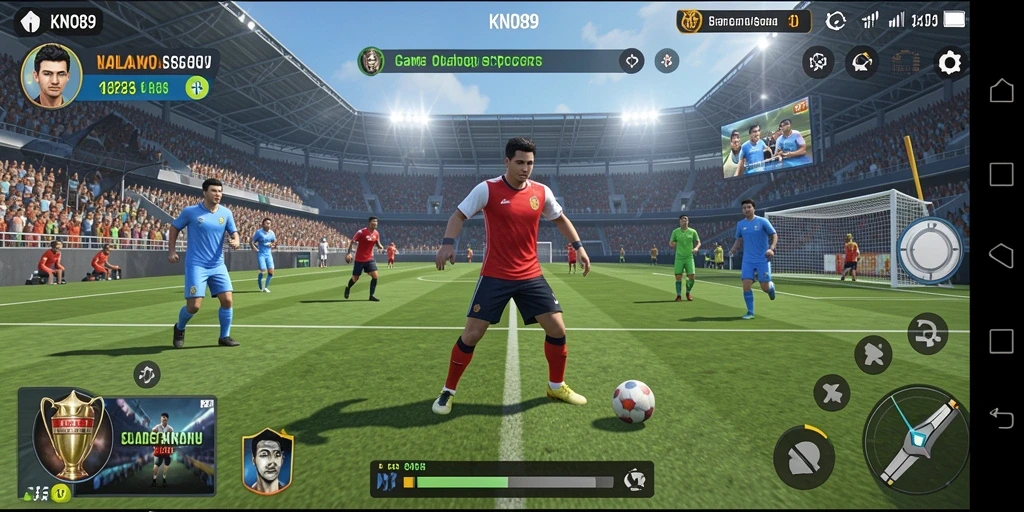 Tampilan gameplay menarik dari KNO89 yang menggambarkan aksi olahraga.