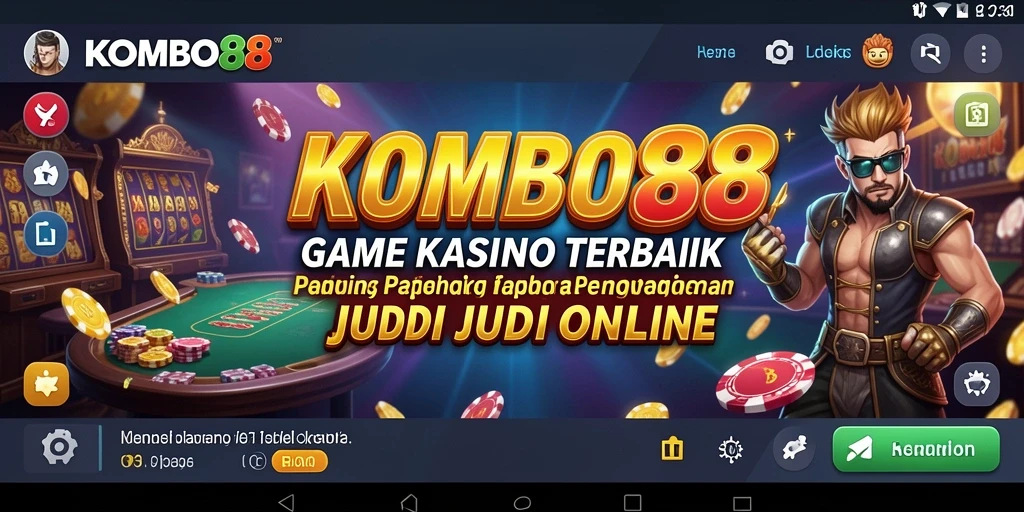 Screenshot utama KOMBO88 menampilkan gameplay Kasino yang mendebarkan.