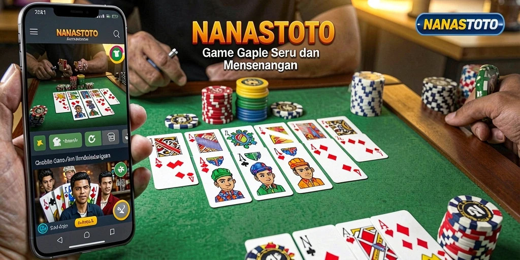 Tampilan gameplay Gaple seru di NANASTOTO.