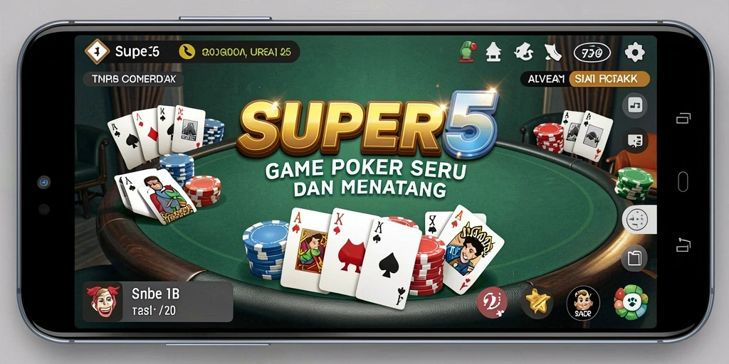 Tampilan menarik dari gameplay Poker SUPER5 yang seru.