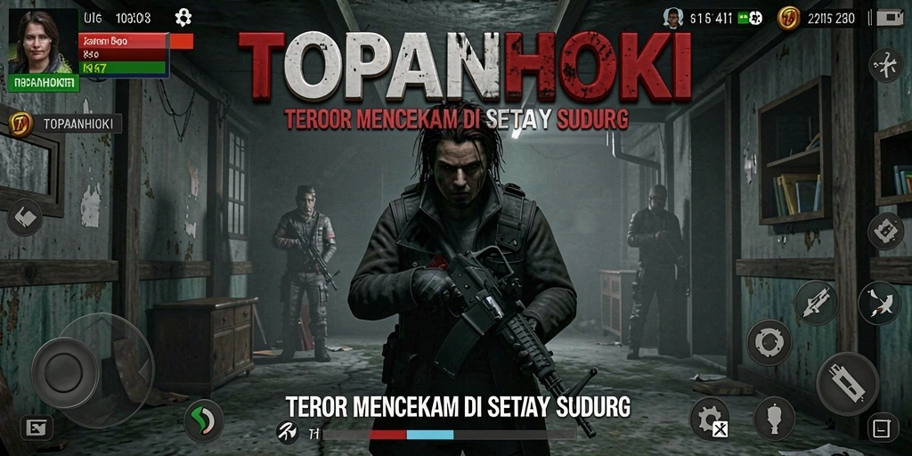 Tangkapan layar gameplay menampilkan suasana mencekam di TOPANHOKI.