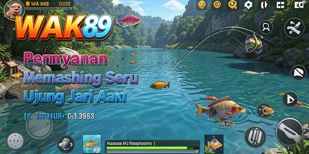 Screenshot utama menampilkan gameplay memancing yang menarik dan interaktif.