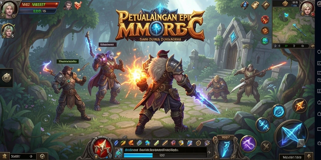 Tampilan menarik dari gameplay MMORPG WG87 yang penuh aksi.