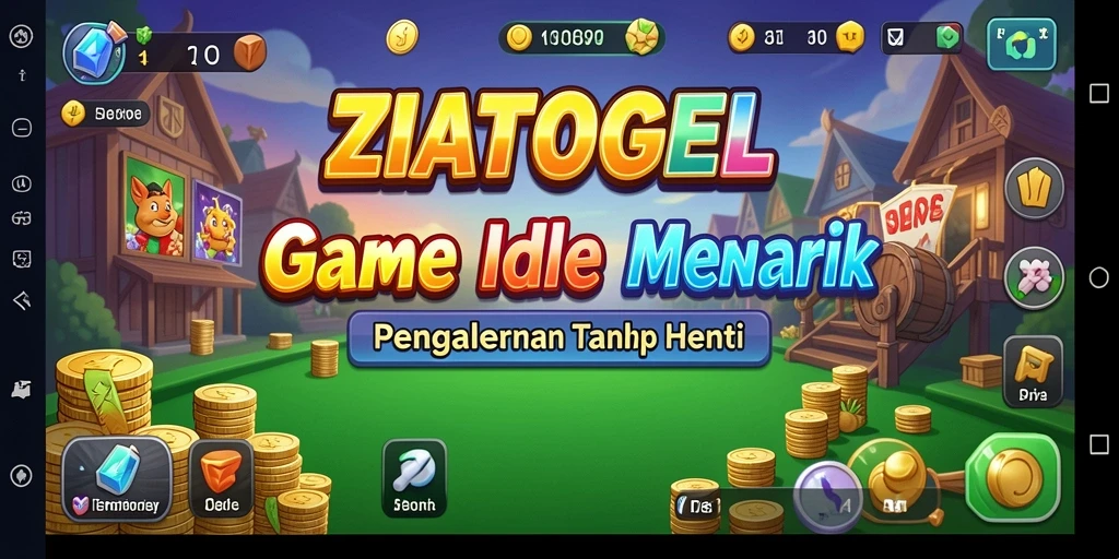 Screenshot gameplay ZIATOGEL menampilkan aksi Idle yang menyenangkan.